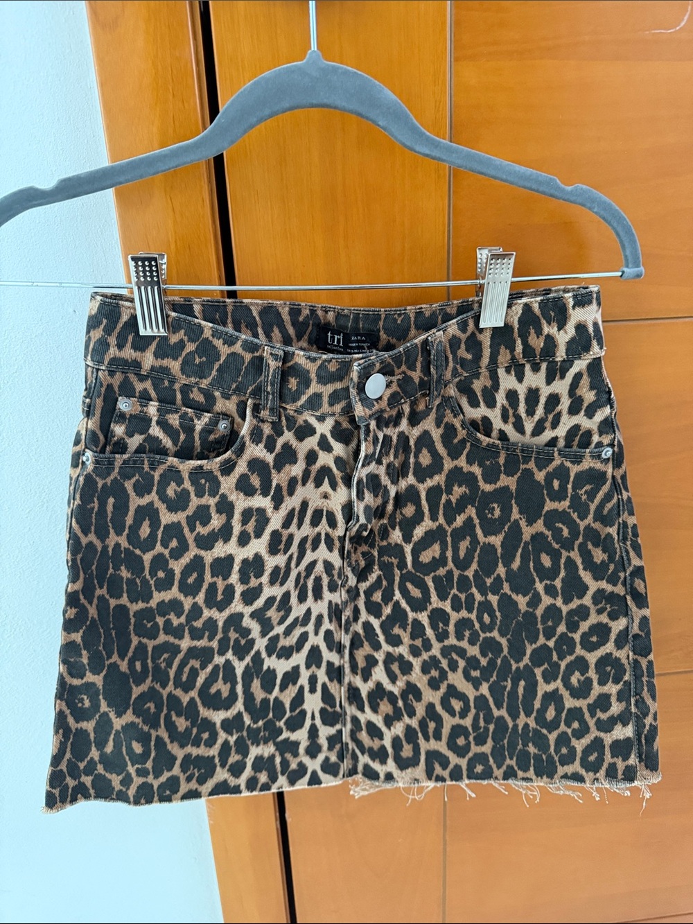 Zara Leopard Print Mini Skirt - Brown & Black